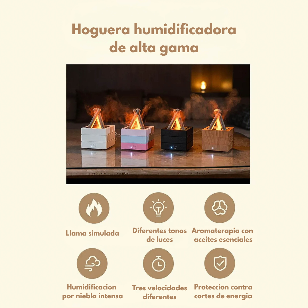 Hoguera Humidificador difusor de aroma con llama USB
